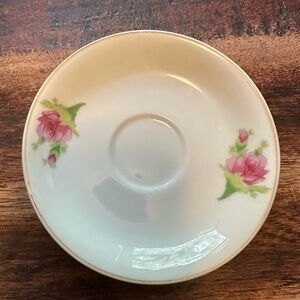 Bone China saucer made in japan pink flowers gold trim